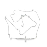 Diamond Side-Way Cross Necklace in 18ct White Gold