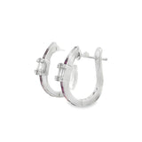 Ruby Diamond Huggie Earrings in 18ct White Gold