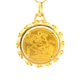 Full Sovereign Coin in a 18ct Yellow Gold Mount Pendant