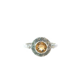 Antique Style Citrine Ring in Sterling Silver