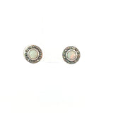 Opal Marcasite Stud Earrings