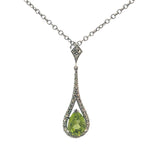 Vintage Style Peridot Drop Necklace