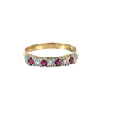 Ruby Diamond Bridge Ring set in 18ct Yellow Gold