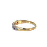 Ruby Diamond Bridge Ring set in 18ct Yellow Gold