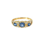 Antique Ceylonese Sapphire and Diamond Ring