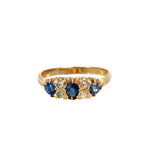 Antique Sapphire and Diamond Ring in 18ct Yellow Gold