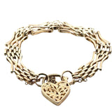 Gate Bracelet with Large Engraved Heart Clasp