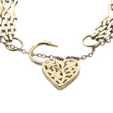 Gate Bracelet with Large Engraved Heart Clasp