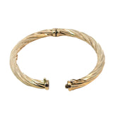 Hollow Twist Rope Finish Snap Bangle in 9ct Yellow Gold