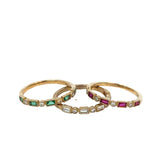 Baguette Ruby Diamond Stacker Ring