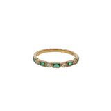 Baguette Emerald Diamond Stacker Ring