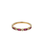 Baguette Ruby Diamond Stacker Ring