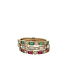 Baguette Ruby Diamond Stacker Ring