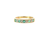 Emerald Diamond Channel Set Ring