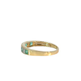 Emerald Diamond Channel Set Ring