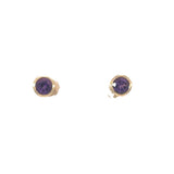 Round Amethyst Stud Earrings in 9ct Gold