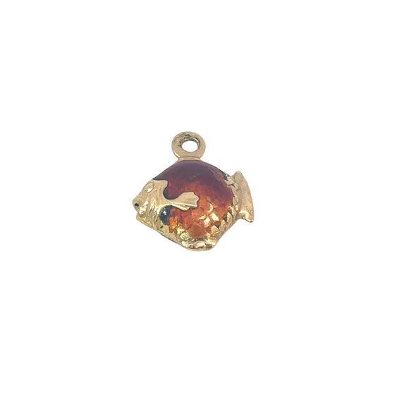 Charm in 18ct Yellow Gold - Enamel Fish