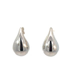 Italian Bulb Teardrop Earrings in 9ct White Gold