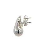 Italian Bulb Teardrop Earrings in 9ct White Gold