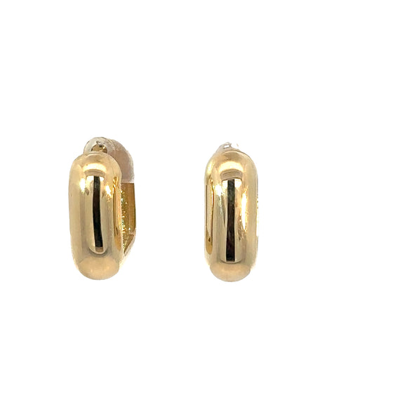 Italian Bulbus Square Hoops in 9ct Yellow Gold