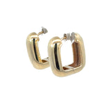 Italian Bulbus Square Hoops in 9ct Yellow Gold