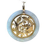 Chinese Jade Gold Dragon Pendant