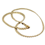 Unisex Curb Link Necklace in 9ct Yellow Gold - 42cm