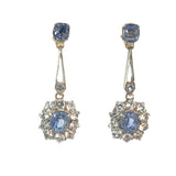 Vintage Sapphire Drop Earrings in 9ct Gold