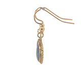 Round Opal Drop Earrings with 9ct Yellow Gold Hooks