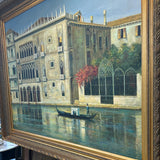 Large Signed Oil Painting Venetian Palazzo
