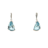 Teardrop Blue Topaz Drop Earrings in Sterling Silver