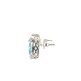 Marquise Blue Topaz Earrings in Sterling Silver