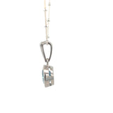 Round Blue Topaz Pendant in Sterling Silver