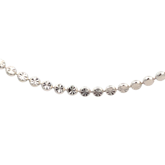 Round Faceted Flat Ball Chain Necklace