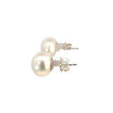 Large Button Freshwater Pearl Studs - 11mm