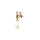 Baroque Pearl Drop Stud Earrings in 9ct Yellow Gold
