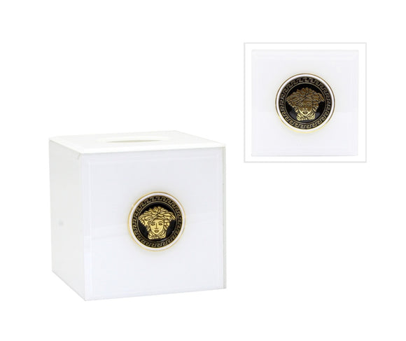 Medusa White Square Tissue Box
