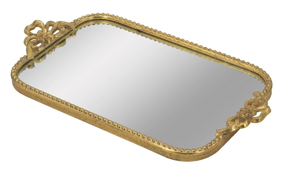 Gold Mirror Tray - Oblong