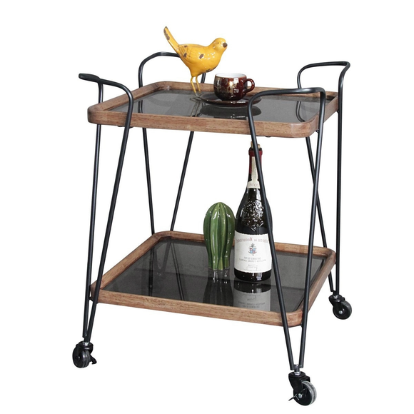 Square Drinks Trolley with Metal Frame