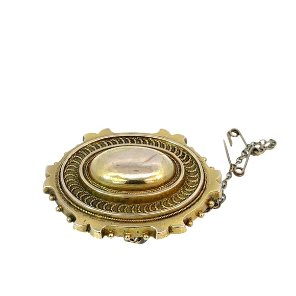 Victorian Mourning Brooch in 15ct Yellow Gold