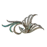 Marcasite Turquoise Bird Brooch