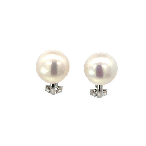 Pearl Clip on Earrings Stirling Silver