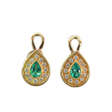 Emerald Diamond Earrings in 18ct Yellow Gold