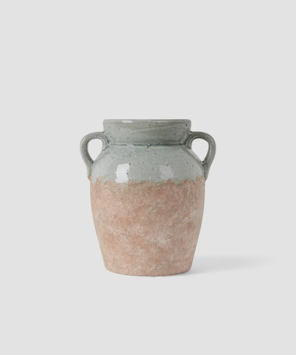 Terracotta Vessel - Short Pale Blue