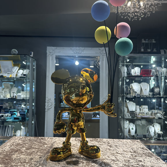 Mickey Mouse - Gold with Colourful Balloons