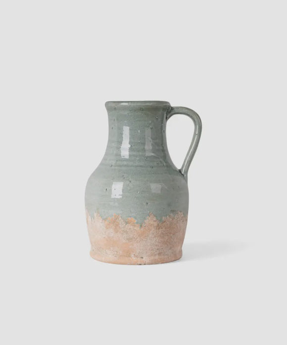 Terracotta Glazed Jug - Pale Blue