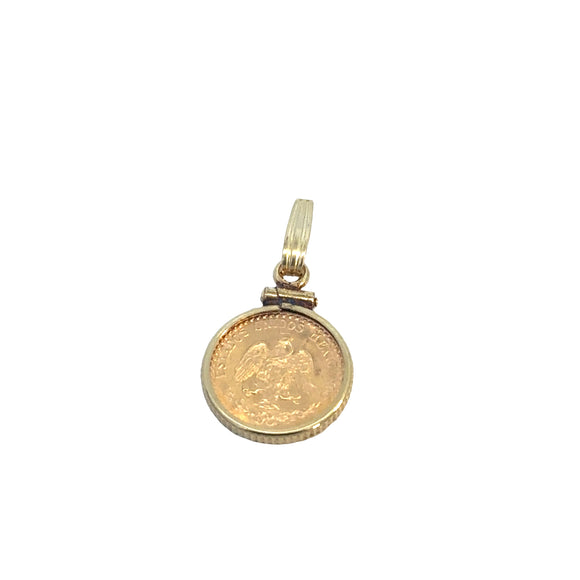 Mexican 1945 Gold Coin Pendant - 22ct Yellow Gold