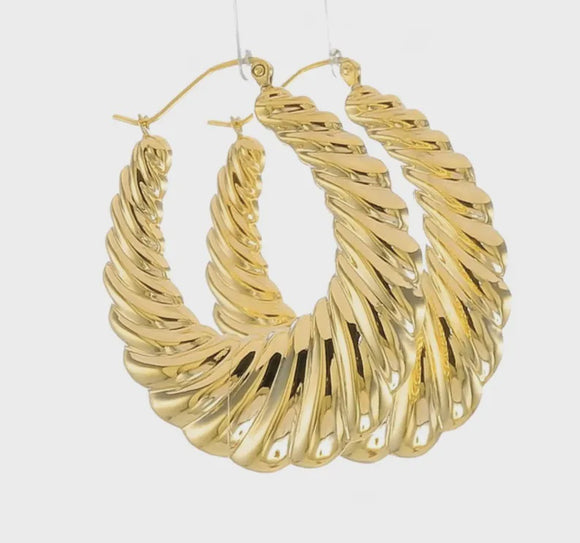 14ct Yellow Gold Hoop Earrings