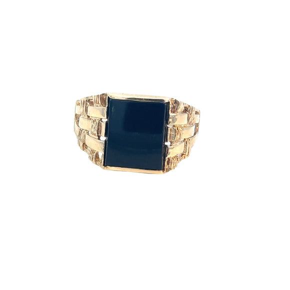 Onyx Ring in 10ct Yellow Gold