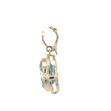 9ct Yellow Gold & Topaz Blue Oval Pendant